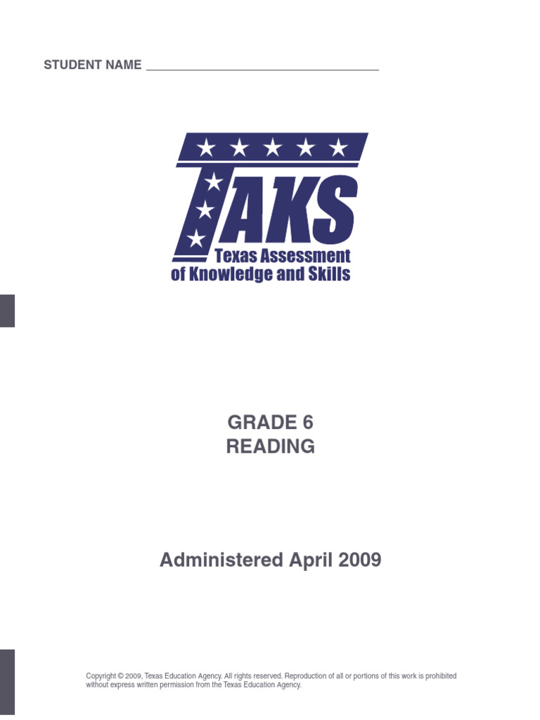 Taks Test2009 g06 Read | PDF