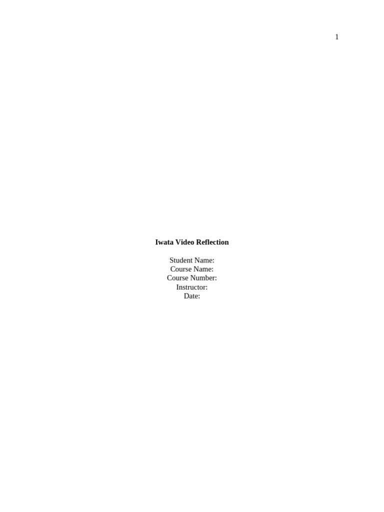 Iwata Video Reflection | PDF