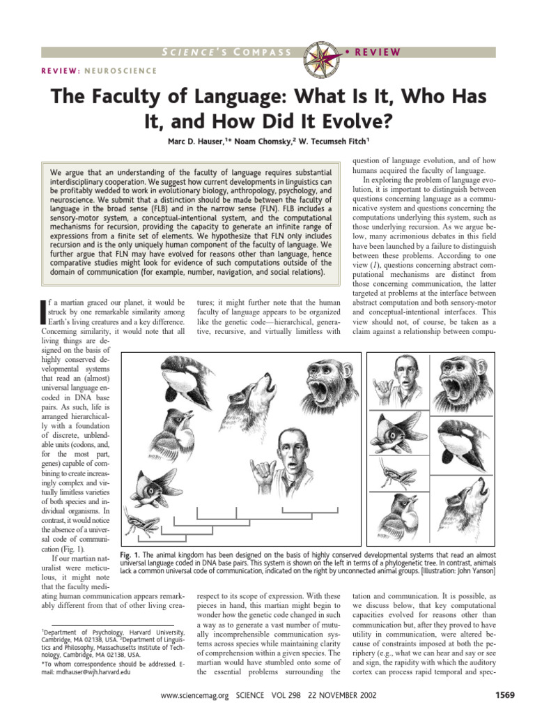 Understanding the Faculty of Language | PDF | Evolution | Language Arts ...