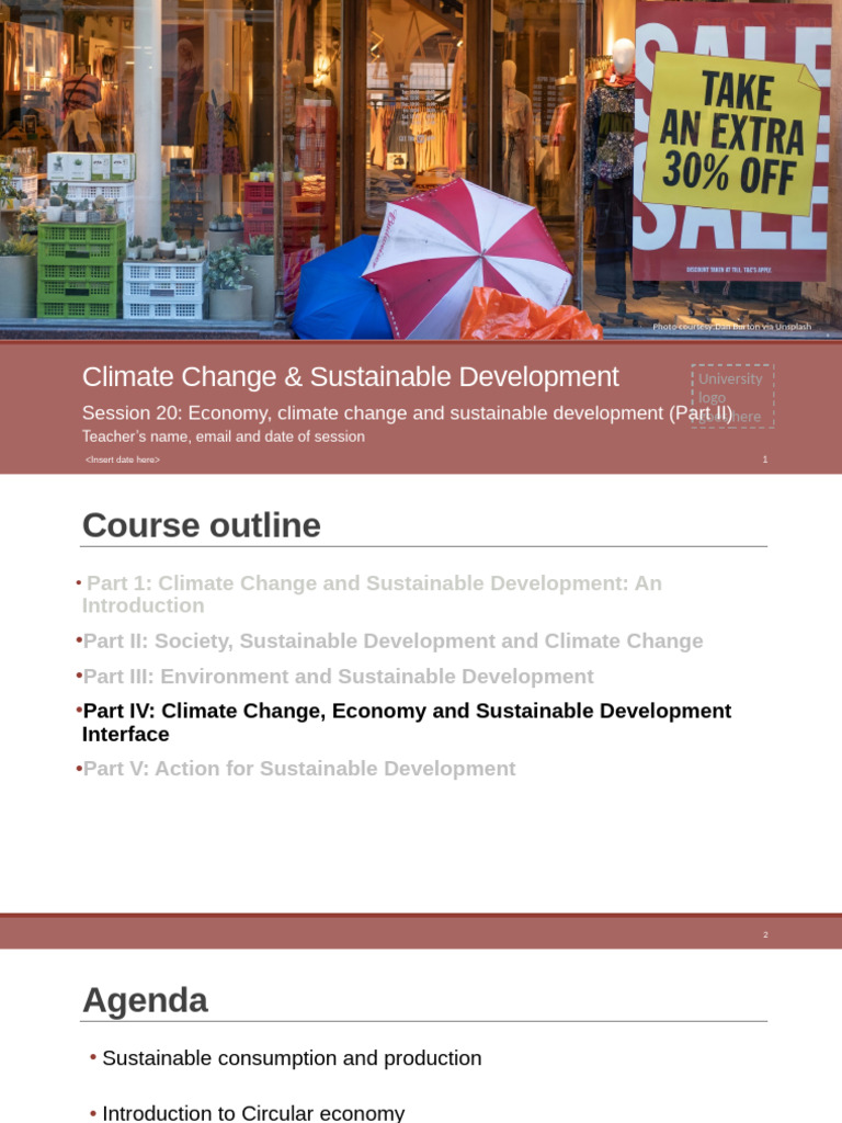 Lecture 20 - Economy, Climate Change and Sustainable Development ...