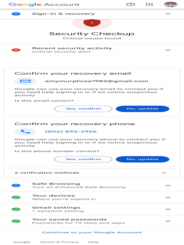 Google Account Security Checkup Guide | PDF
