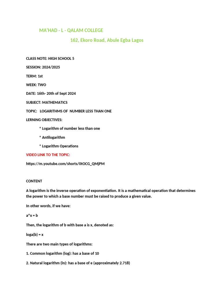 1-logarithm-of-numbers-less-than-one-1726822031-pdf-logarithm