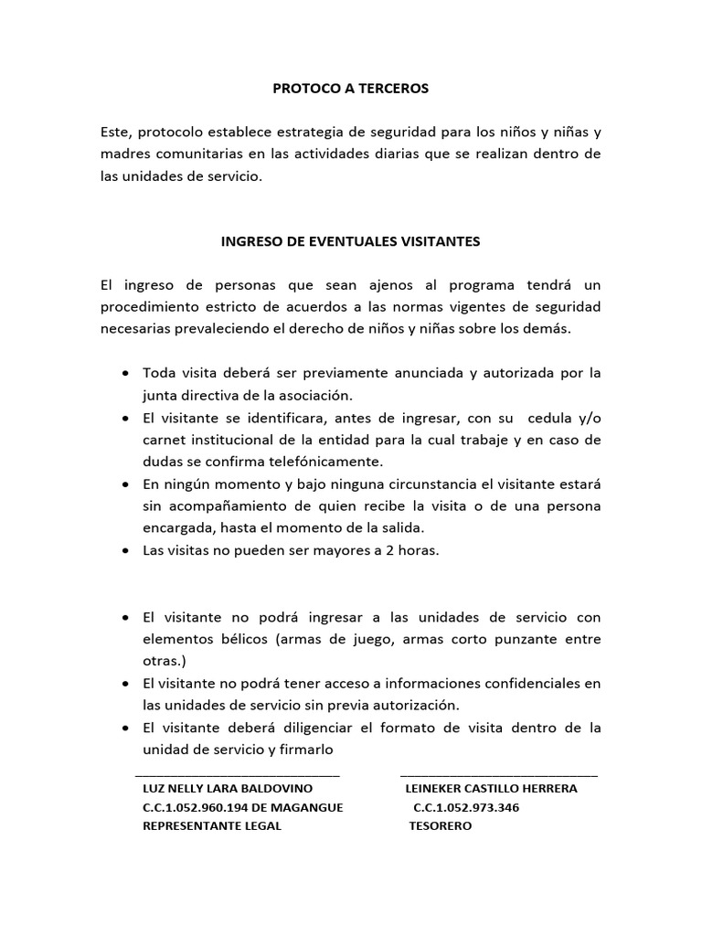 28.protoco A Terceros | PDF
