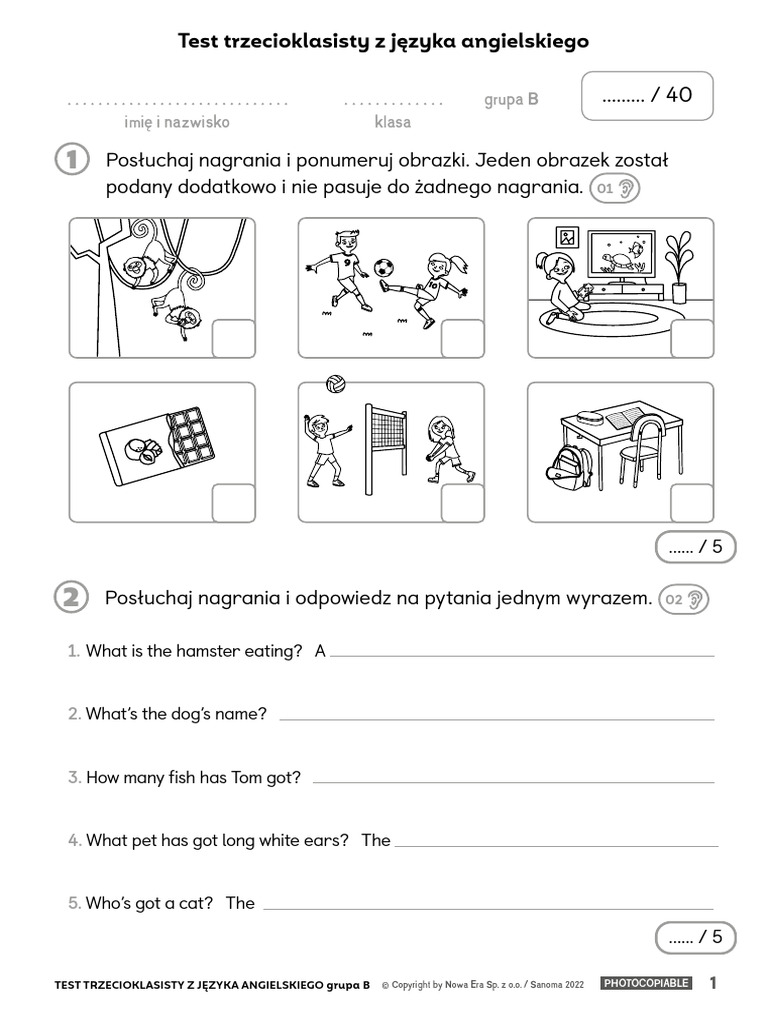 Test kl3 SPR Kompetencji B | PDF