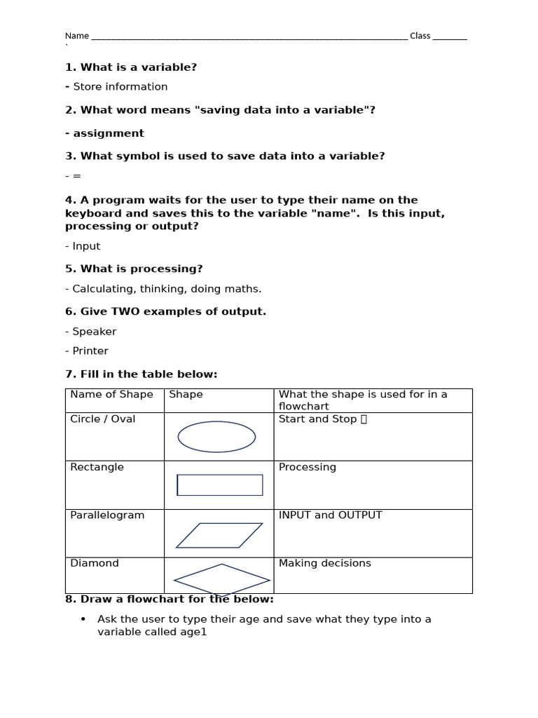 Grade 7 Worksheet Programming 2 | PDF