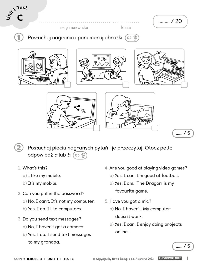Test kl3 U1 C | PDF