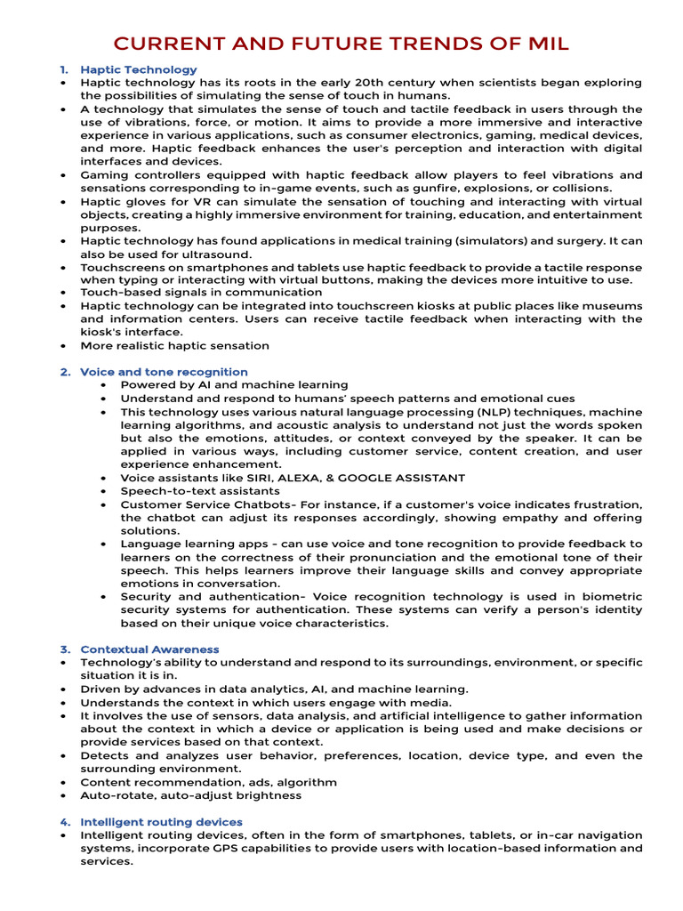 Current Trends Handout | PDF