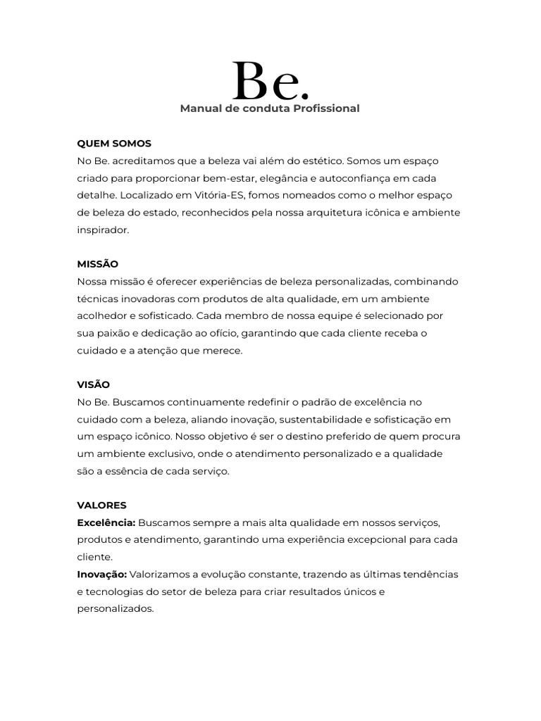 Manual de Conduta Profissional | PDF