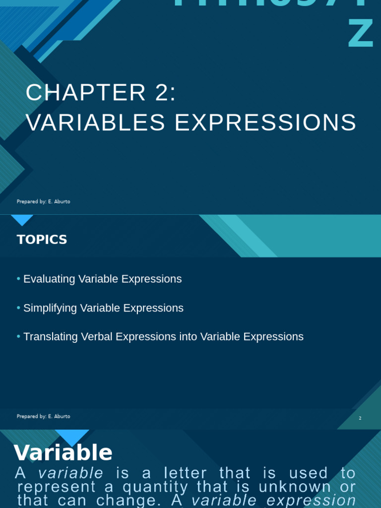 MTH097-Chapter 2 - Variable Expressions | PDF