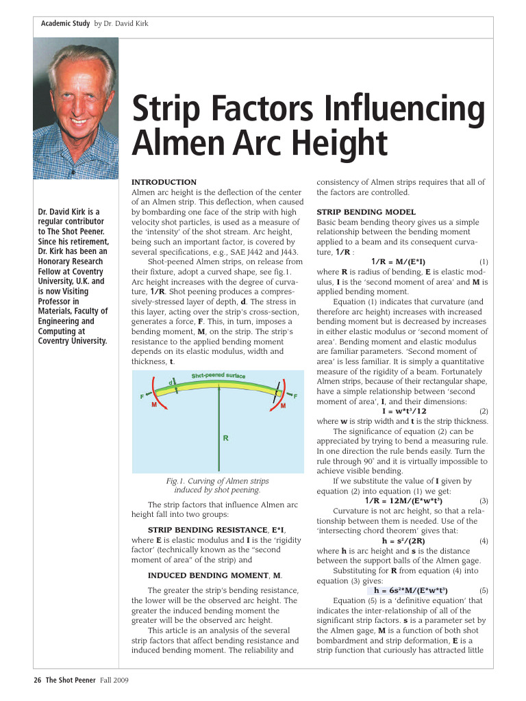 Strip Factors Influencing Almen Arc Height: Academic Study | PDF