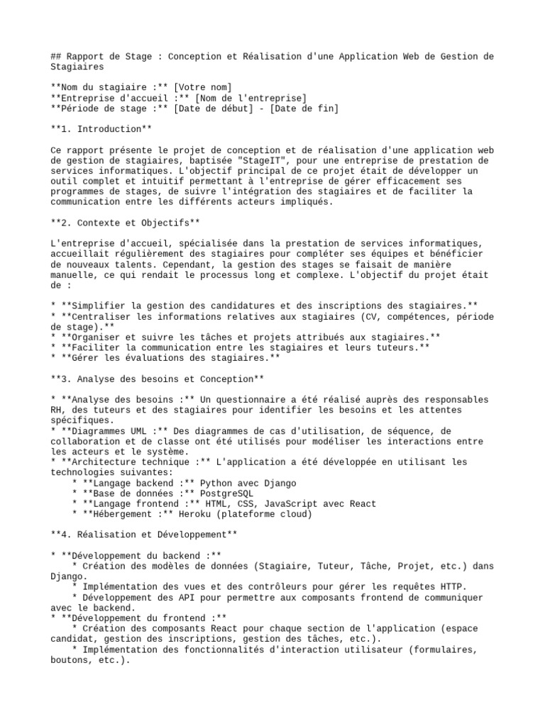 Application Web de Gestion de Stagiaires | PDF | Développement de ...