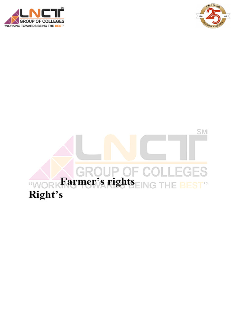 Farmers Right and Breeders Right 1 | PDF
