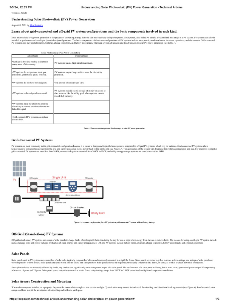 Solar PV Power Generation Explained | PDF | Photovoltaic System | Solar ...