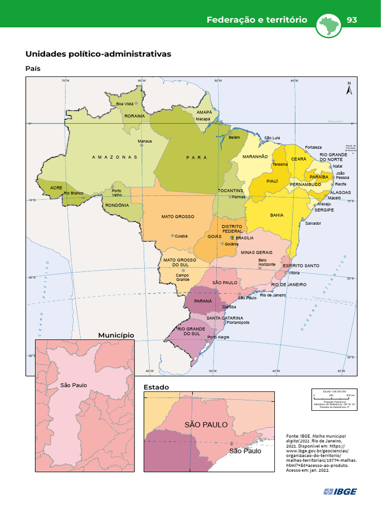 Brasil Federacao e Territorio Unidades Politico Administrativas P 93 | PDF