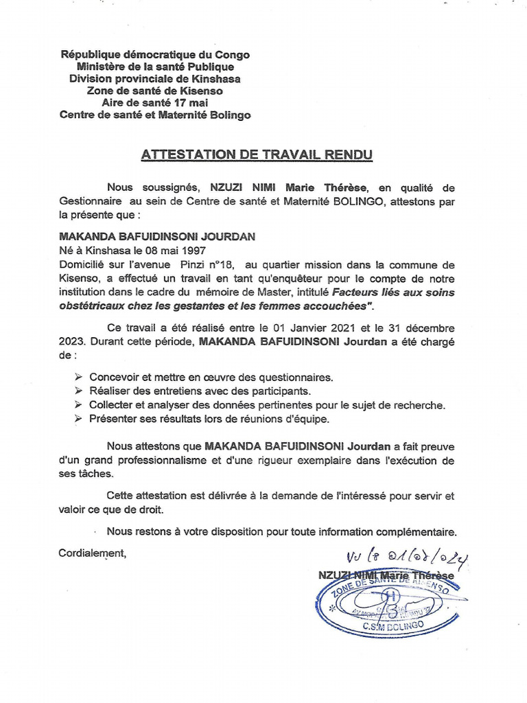 Service Rendu | PDF