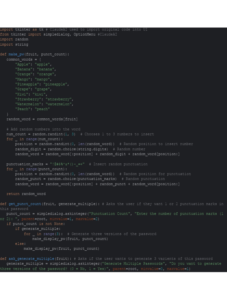 Password Generator Code | PDF