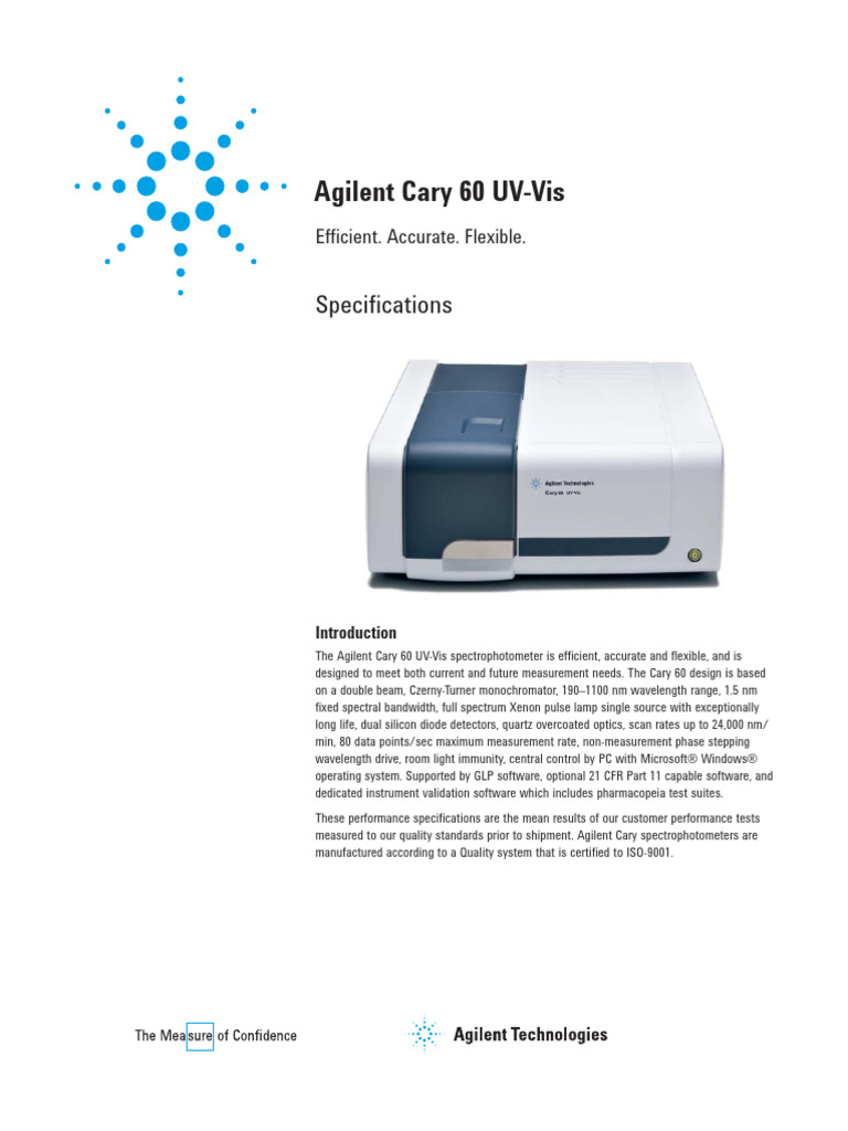 5990-9529EN Cary60 TypicalSpecs | PDF | Ultraviolet–Visible ...
