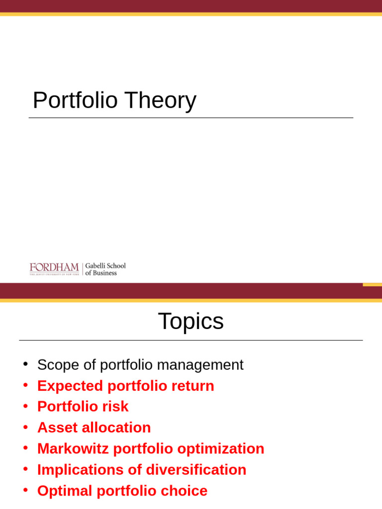 w3-4 - Portfolio Theory | PDF