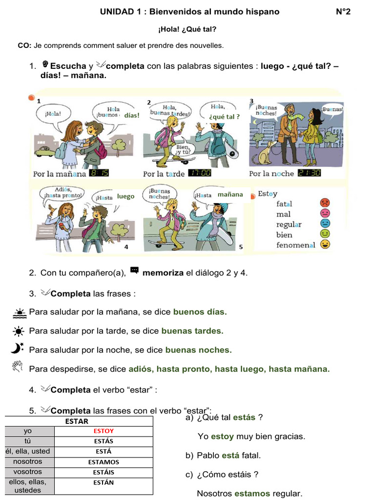 2 DOC - Hola ¿Qué Tal - Correction | PDF