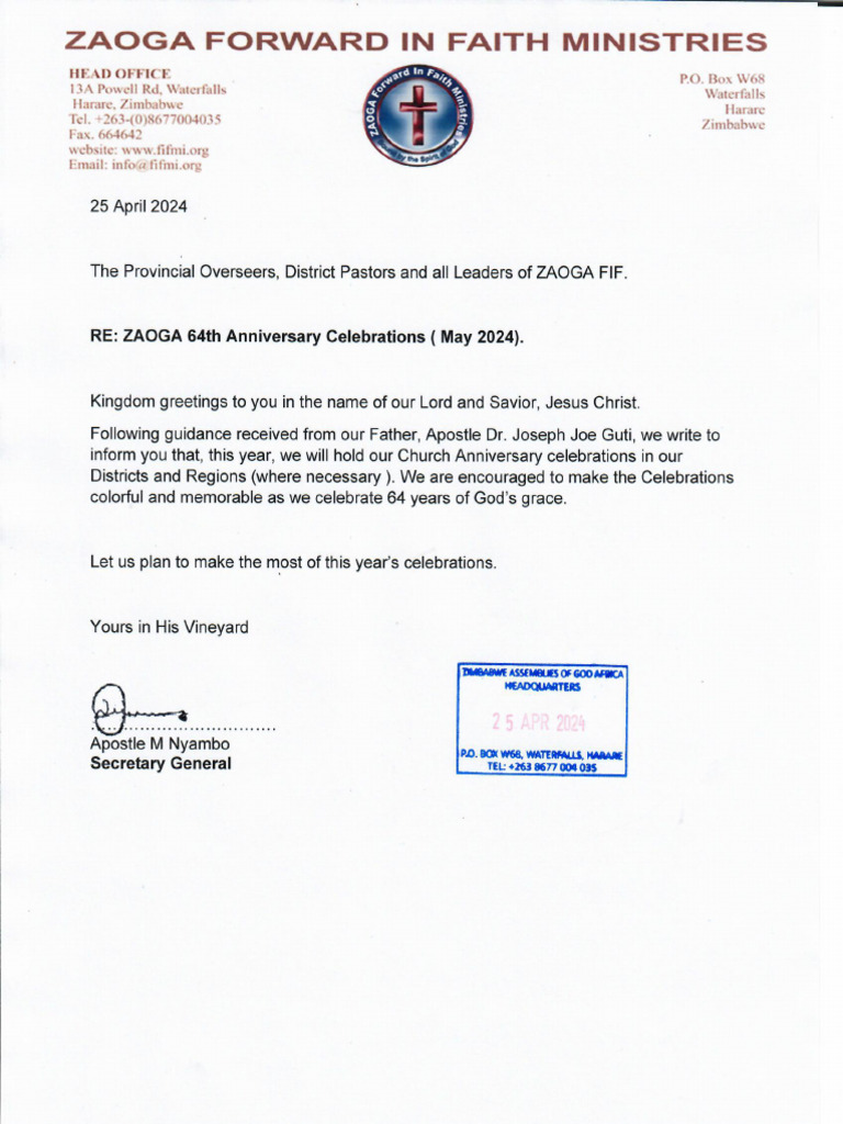 Annivesary Guidelines Letter 2024 PDF