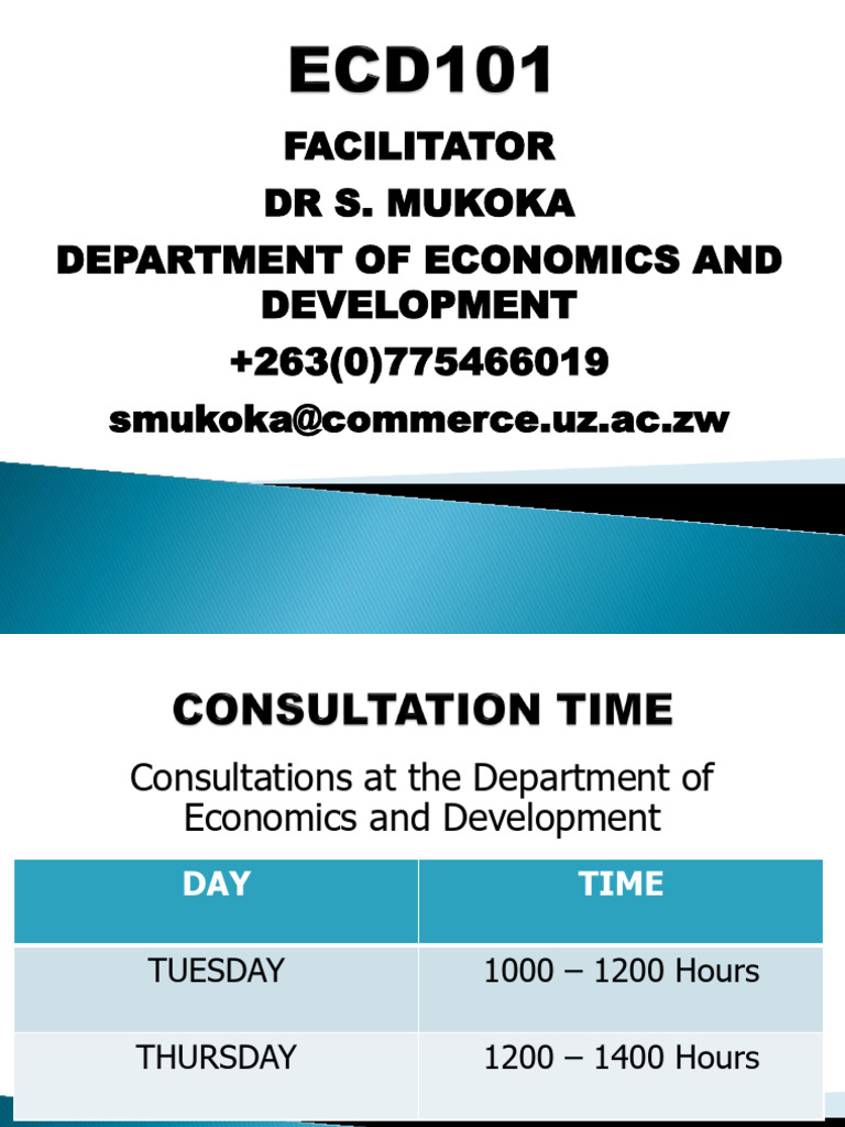 Ecd101 Course Outline and Notes DR S Mukoka | PDF