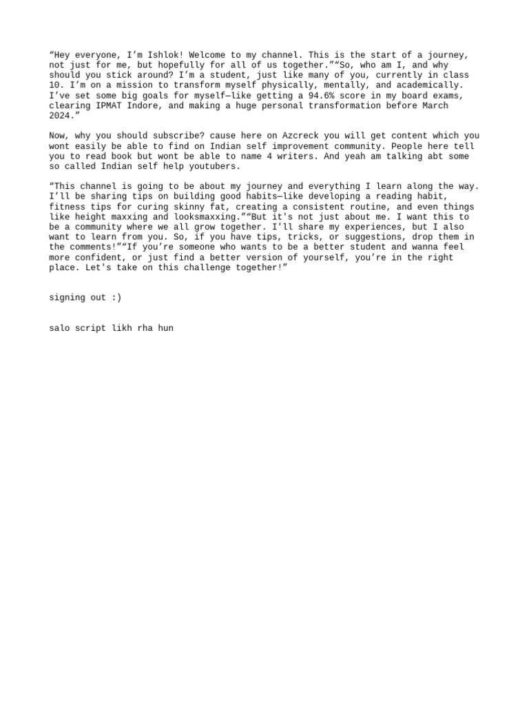 Intro Video Script | PDF