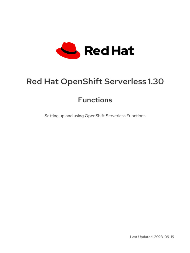 Red - Hat - Openshift - Serverless 1.30 Functions en Us | PDF