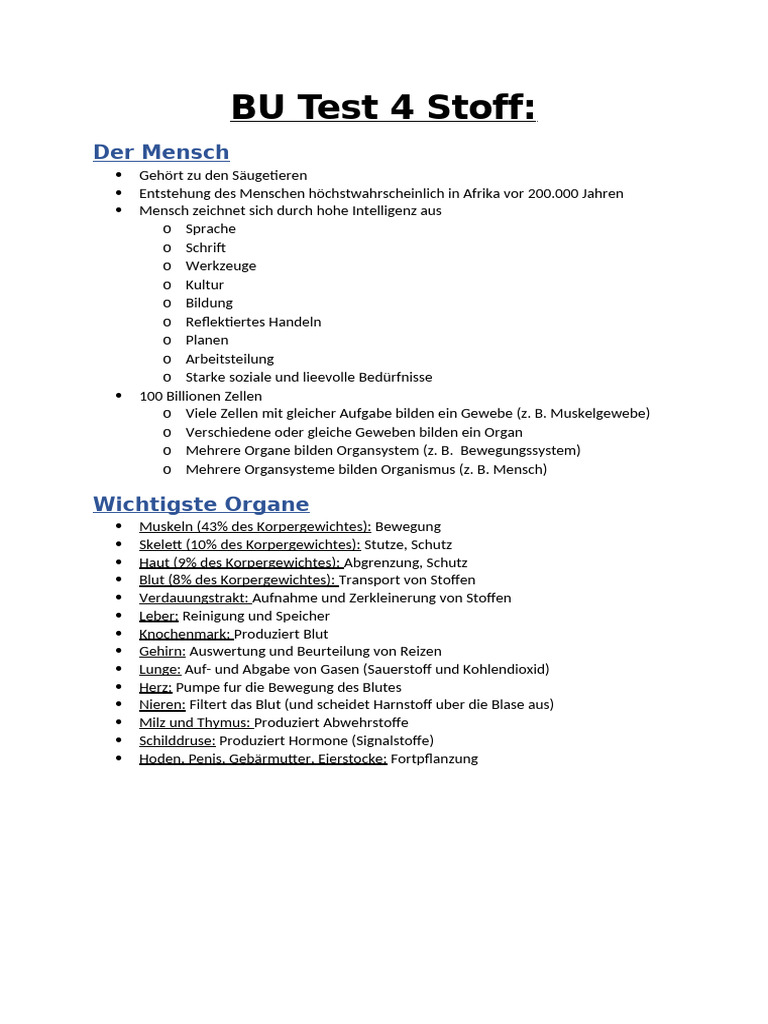 BU Test 4 Zusammenfassung | PDF