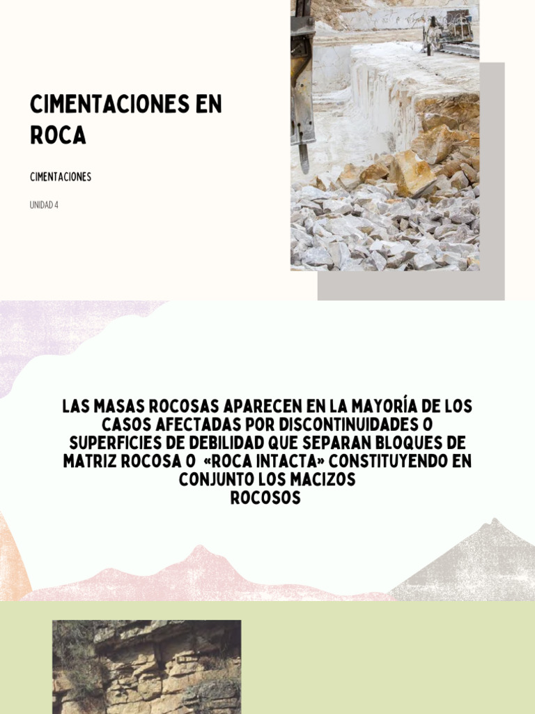 Cimentacion en Roca | PDF | Fundación (Ingeniería) | Roca (geología)