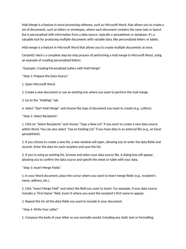 Mail merge pdf