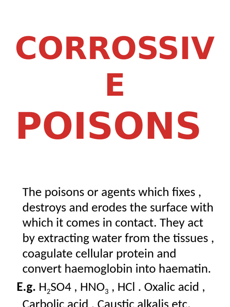 Corrossive Poisons | PDF