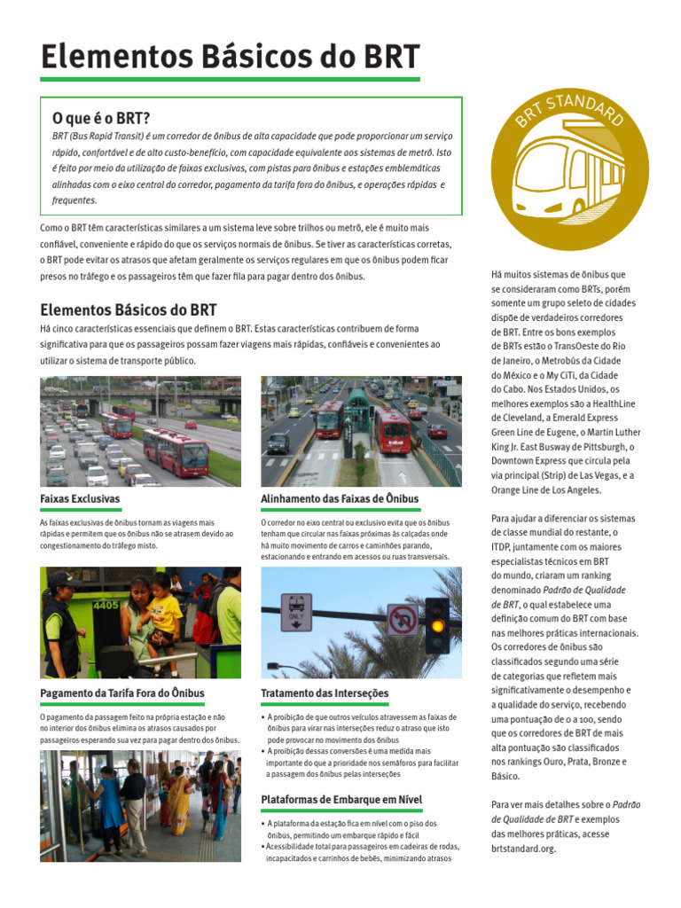 ITDP Brasil Informativo Elementos Básicos Do BRT em PT Versão WEB | PDF
