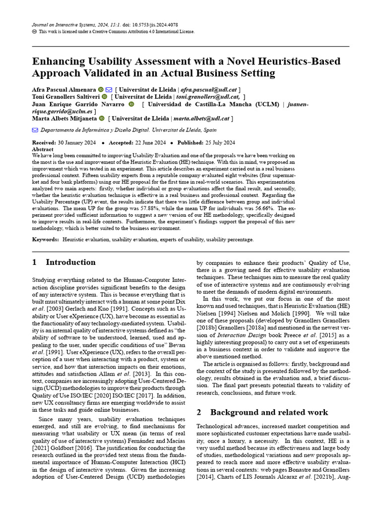Enhancing Usability Assessment With A Novel Heuristics Based Approach ...