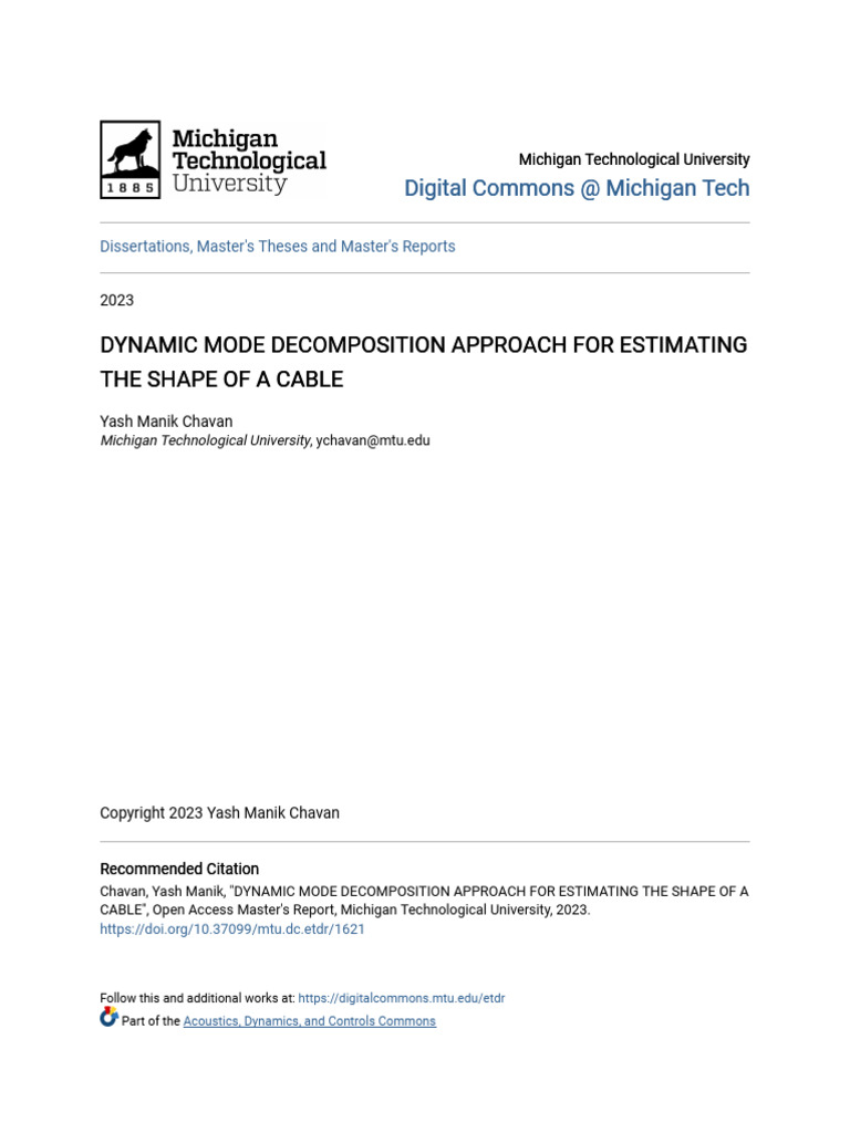 Dynamic Mode Decomposition Approach For Estimating The Shape of A | PDF