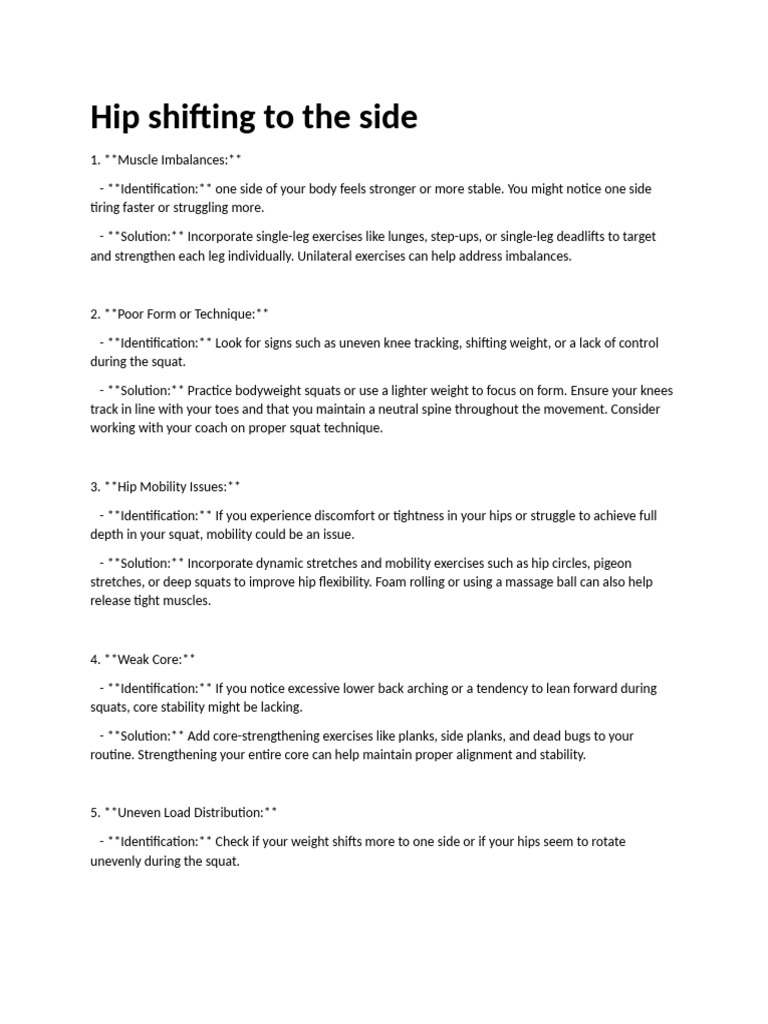 Hip Shifting To The Side | PDF