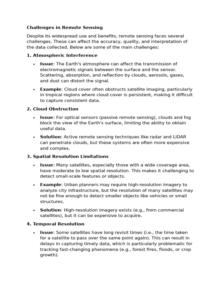 Challenges in Remote Sensing | PDF