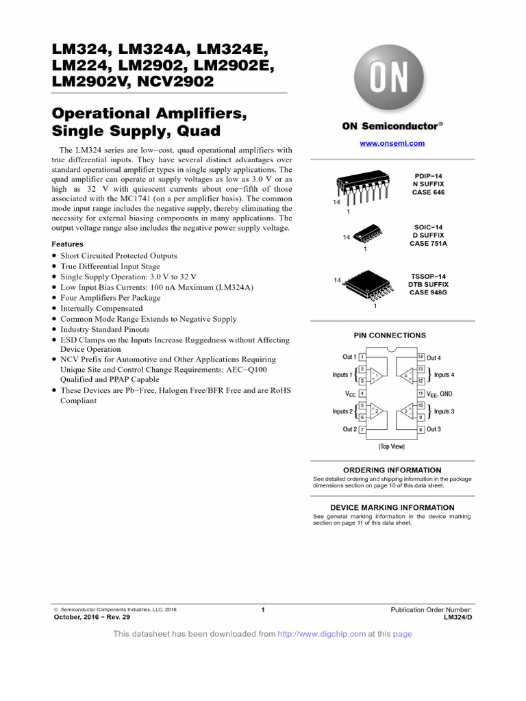 Lm324M Datasheet Pdf – LM324-N-MIL Low-Power, Quad-Operational ...