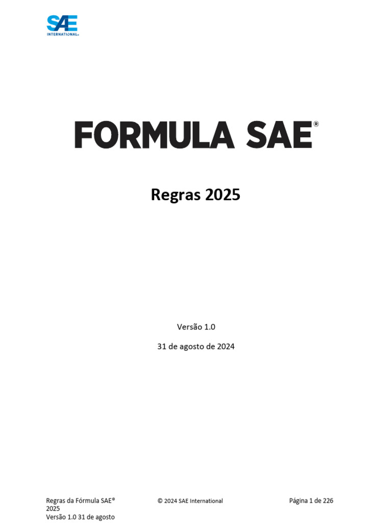 FSAE - Rules - 2025 - V1 PT-BR | PDF