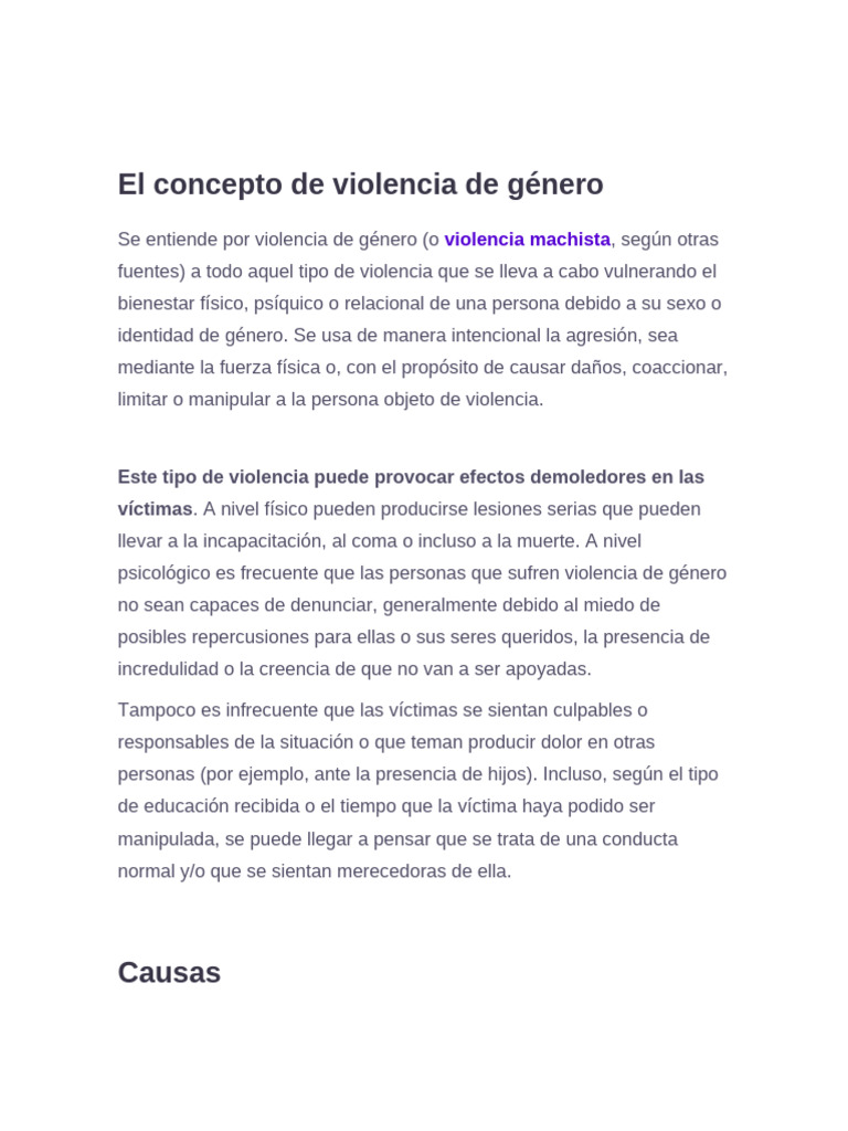 Tipos y Secuelas de Violencia de Género | PDF | La violencia contra las ...