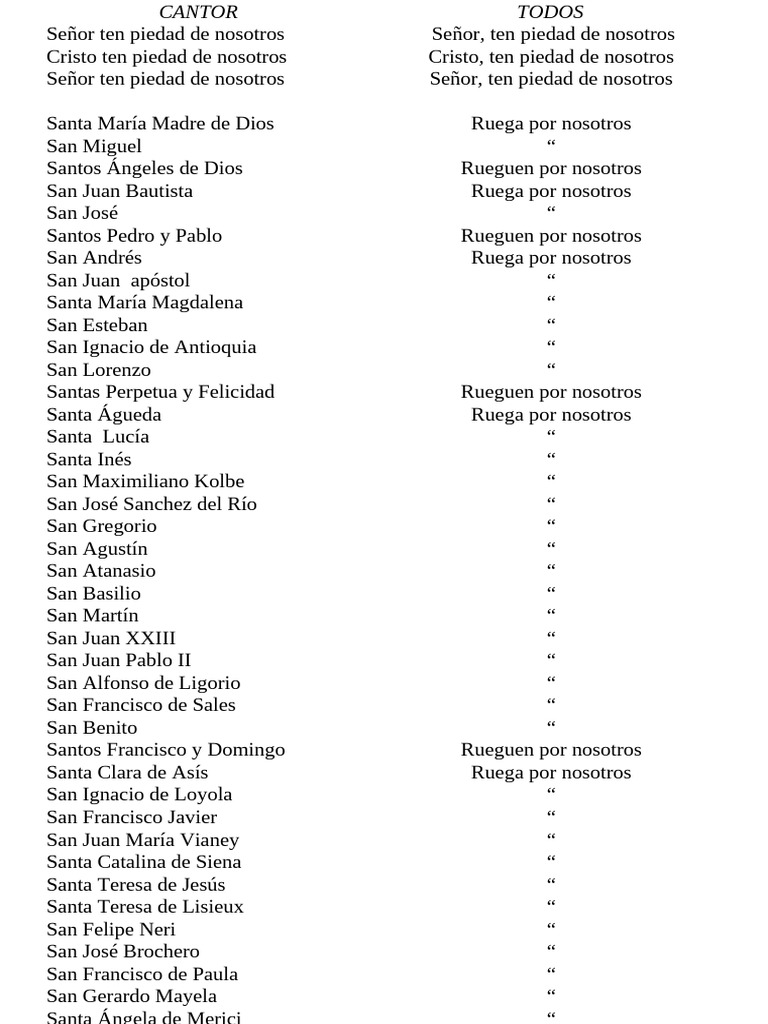 Letanías | PDF