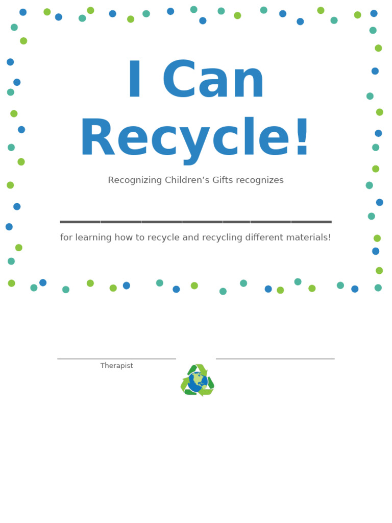 Recycling Certificate PDF