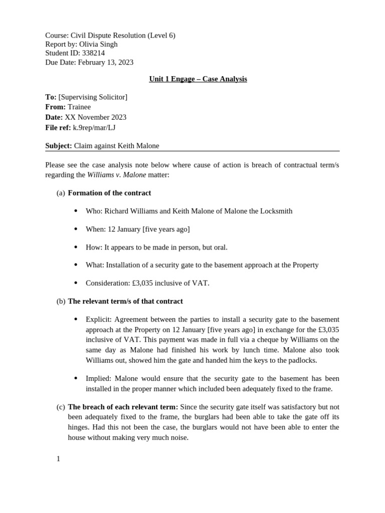 CDR - Unit 1 SUT | PDF
