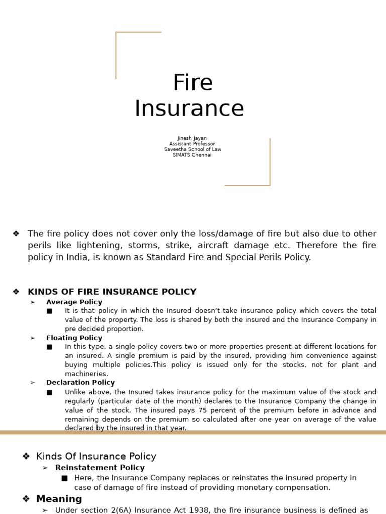Fire Insurance 1 | PDF