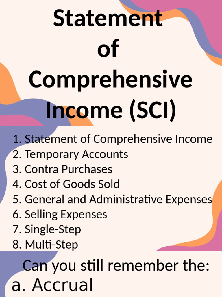 Lesson 3 Statement of Comprehensive Income | PDF