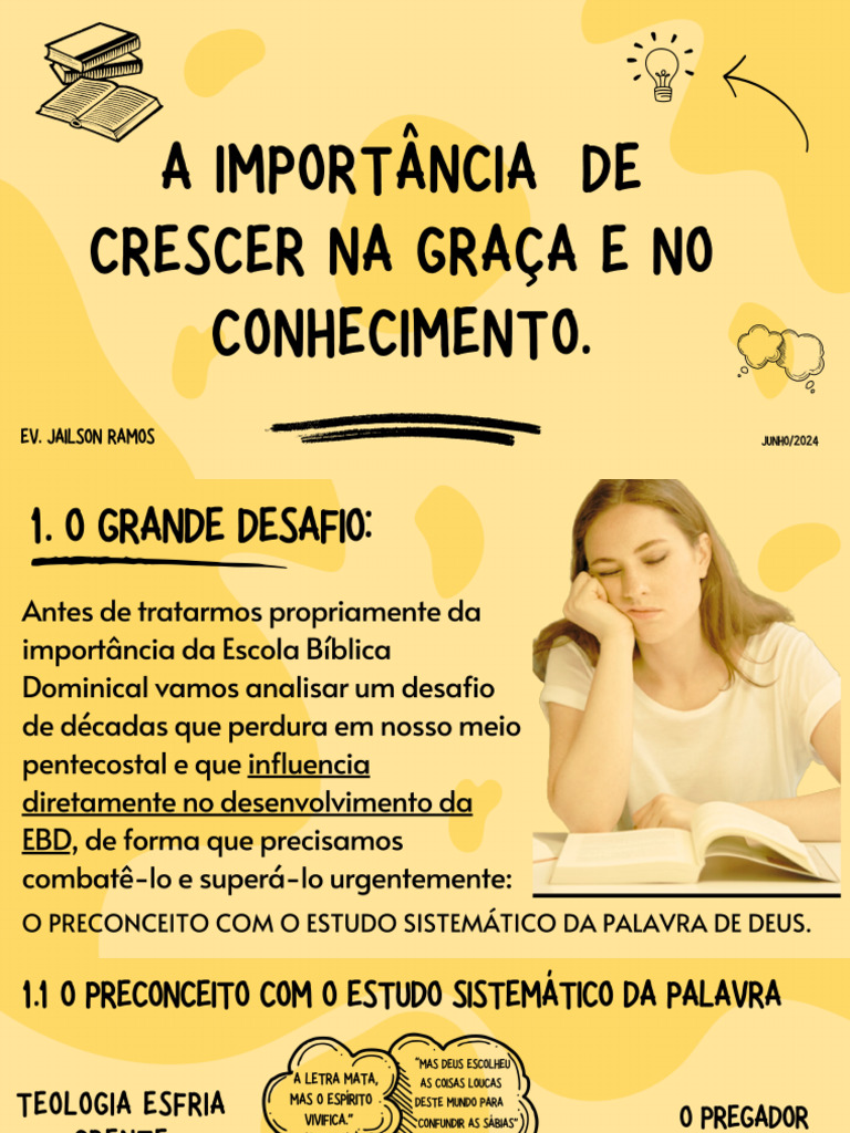 A Importância de Crescer Na Graça e No Conhecimento. | PDF