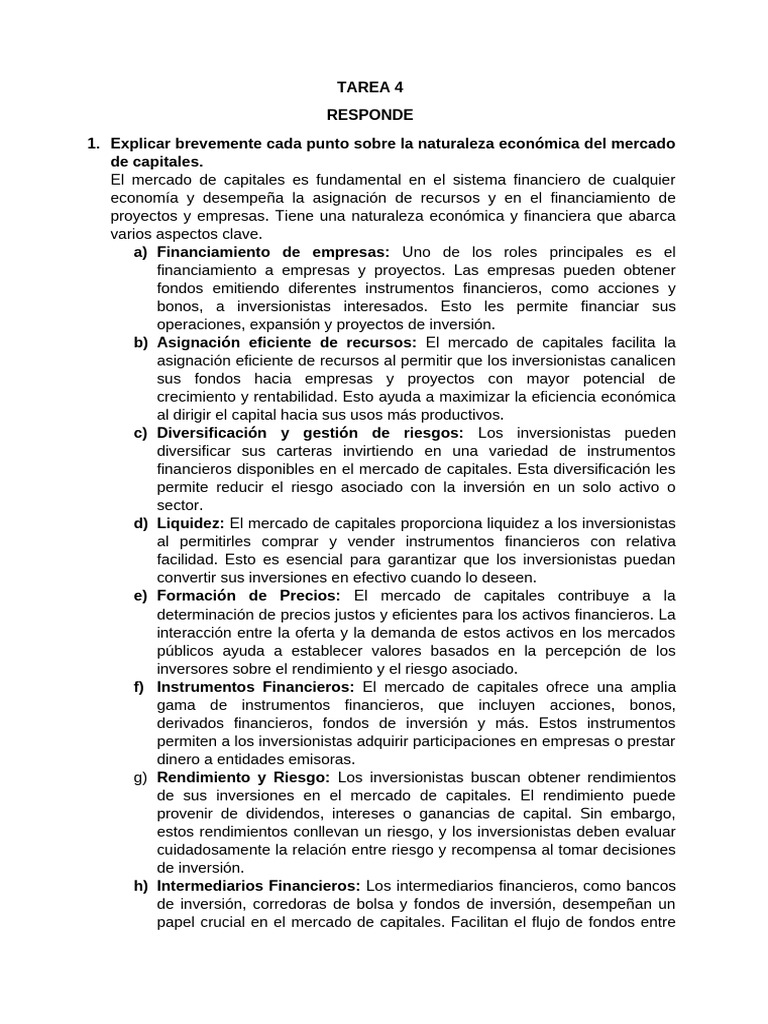 Naturaleza y Evolución del Mercado de Capitales | PDF | Compartir ...