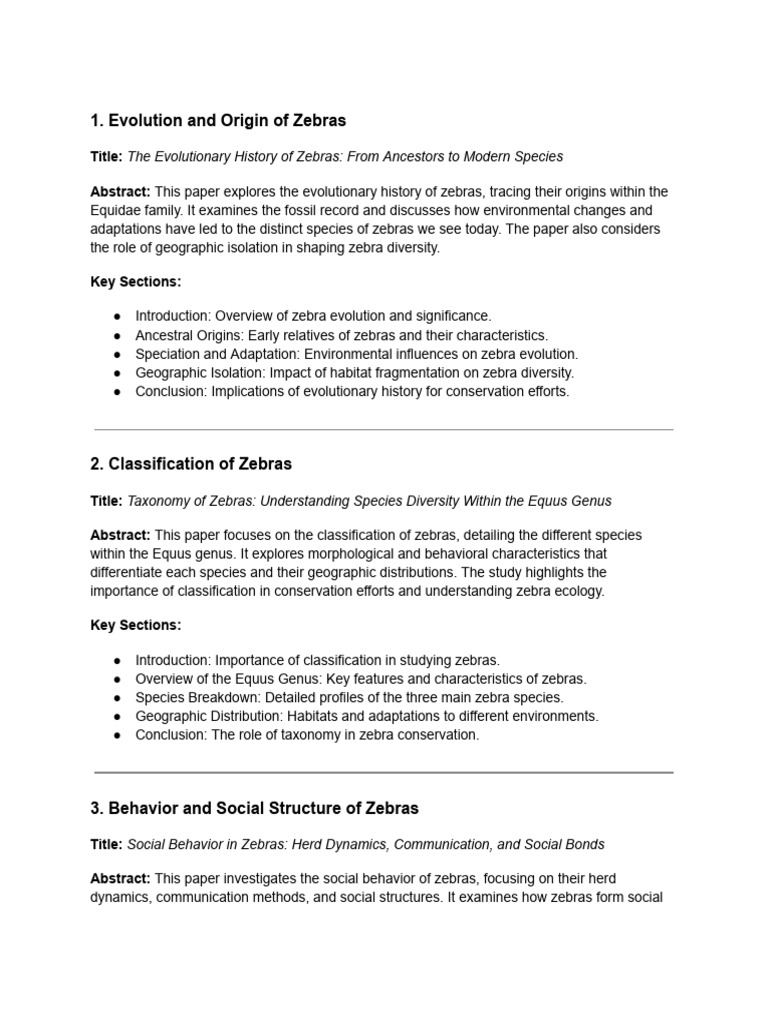 Zebras | PDF