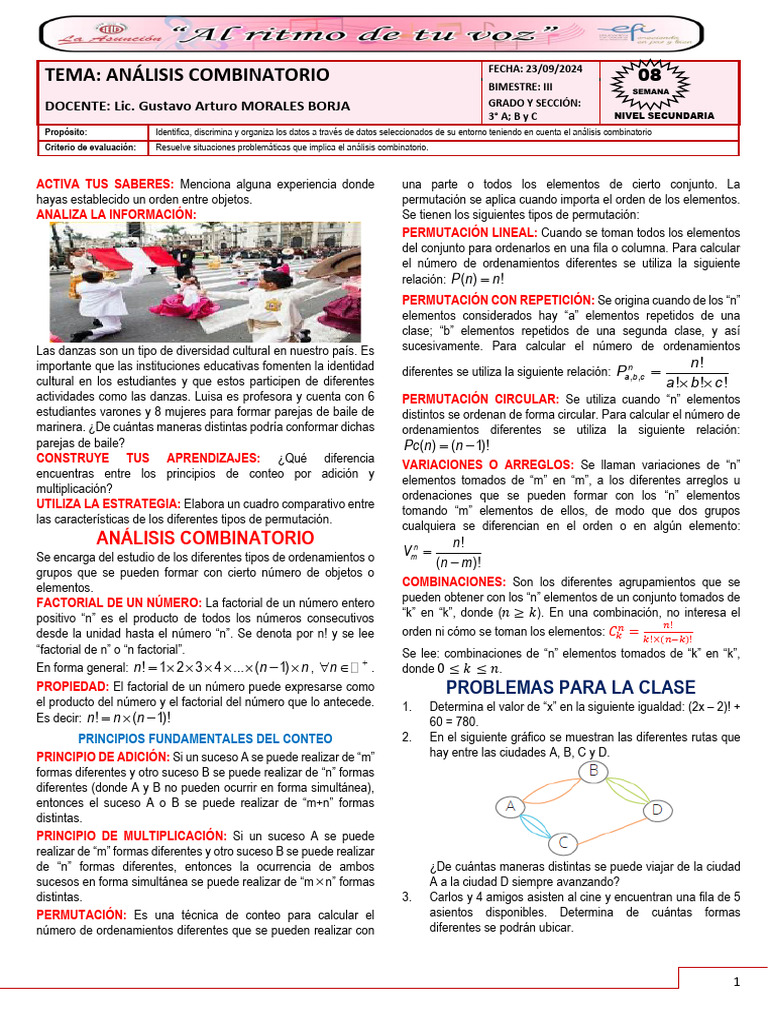 Analisis Combinatorio | PDF | Combinatoria | Permutación