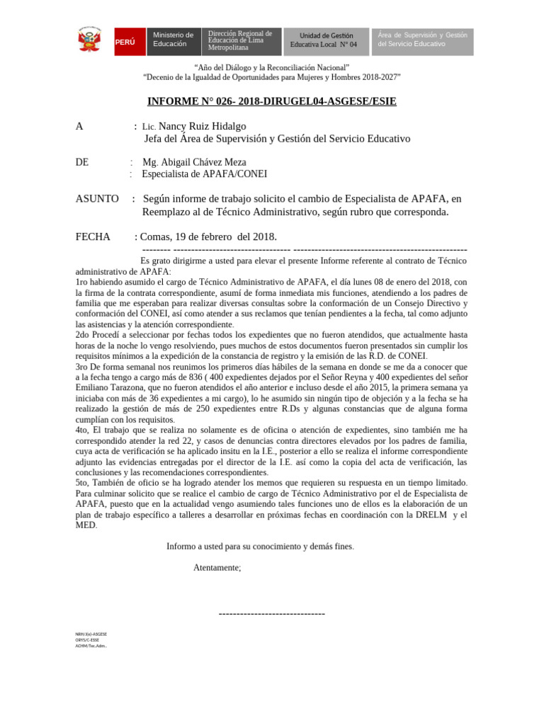 INFORME 009 - Caso Iei 337 Sangarara 2 | PDF