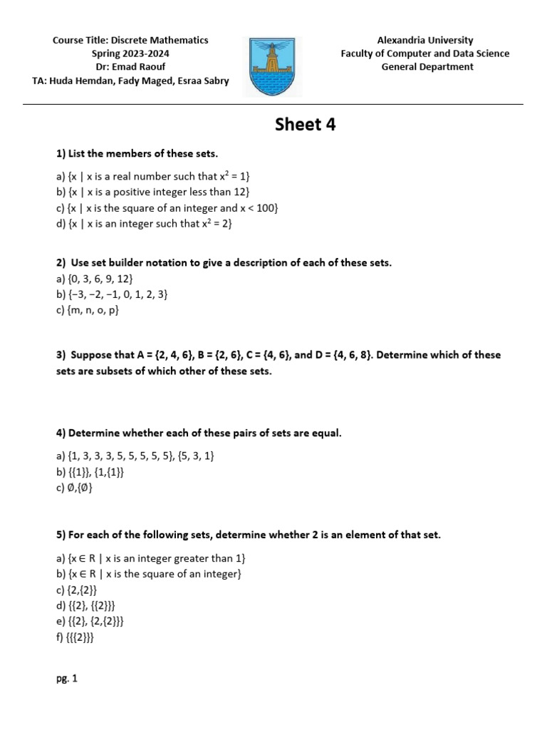 Sheet 4 | PDF